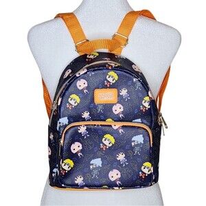 Naruto Shippuden Team 7 Funko Pop! Mini Backpack Faux Leather Navy Orange Anime